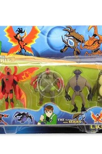 Оригинальный набор Бен 10 супергерои, фигурки-голограммы, часы Омнитрикс - Ben 10, Superhero, Omnitrix, Bandai - фото