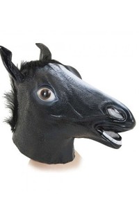 Маска латексная Лошадь черная - фото