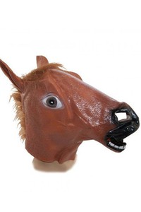 Маска латексная Лошадь коричневая - фото