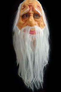 Маска латексная Старик с волосами - фото